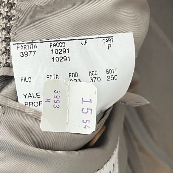 Canali Proposta Men’s 44R Brown Wool Houndstooth Sport Coat Blazer Made in Italy - Picture 14 of 15